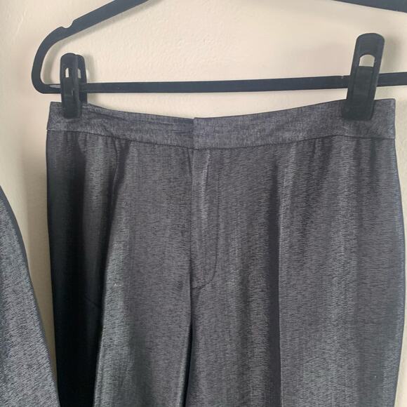 Ellen Tracy Sz 6 Pant Suit w Double Breasted Long Blazer Jacket Wool Gray Career - Picture 9 of 11